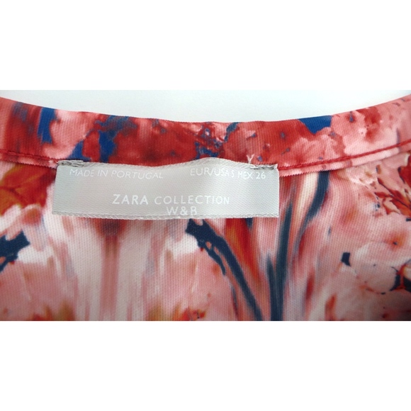 Zara Printed Short Sleeve Stretch Dress - Picture 5 of 5